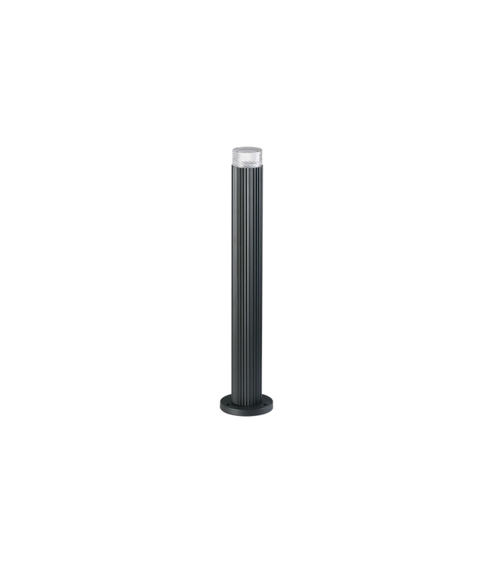 Springwater Ribbed Line 55cm Post Lamp Short Diagonal Pattern Acrylic Shade 1 x GU10 IP54 Grey/Clear/Frosted -4