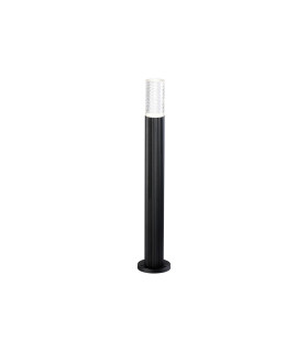 Springwater Ribbed Line 55cm Post Lamp Tall Diagonal Pattern Acrylic Shade 1 x GU10 IP54 Black/Clear/Frosted -1