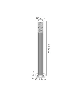 Springwater Ribbed Line 55cm Post Lamp Tall Diagonal Pattern Acrylic Shade 1 x GU10 IP54 Black/Clear/Frosted -2