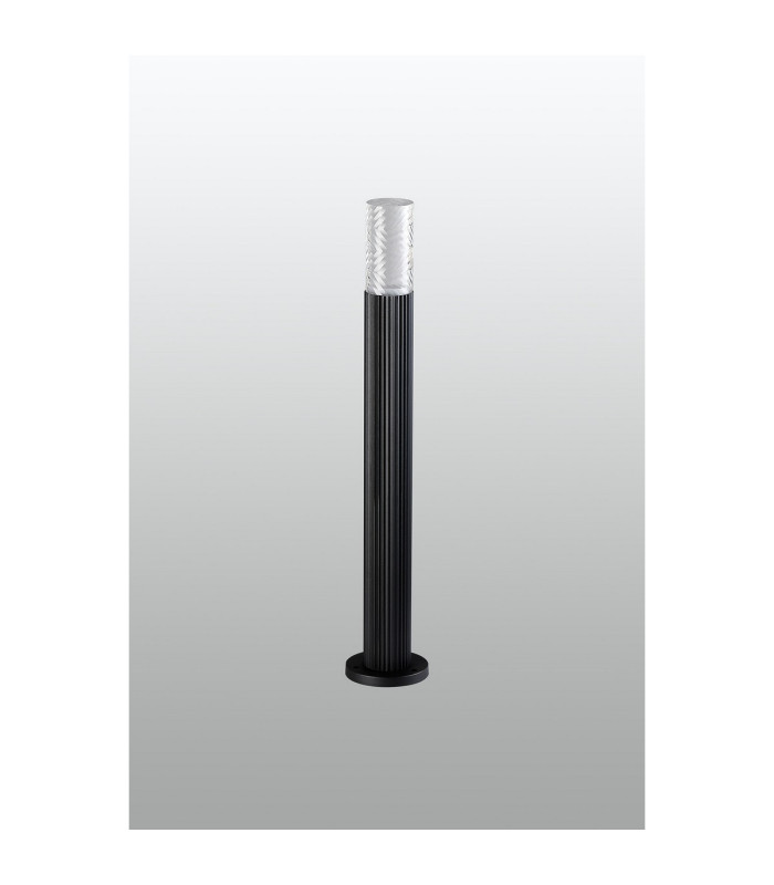 Springwater Ribbed Line 55cm Post Lamp Tall Diagonal Pattern Acrylic Shade 1 x GU10 IP54 Black/Clear/Frosted -7