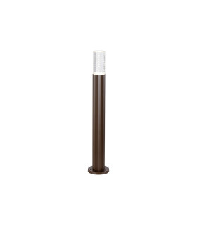 Springwater Ribbed Line 55cm Post Lamp Tall Diagonal Pattern Acrylic Shade 1 x GU10 IP54 Dark Brown/Clear/Frosted -1