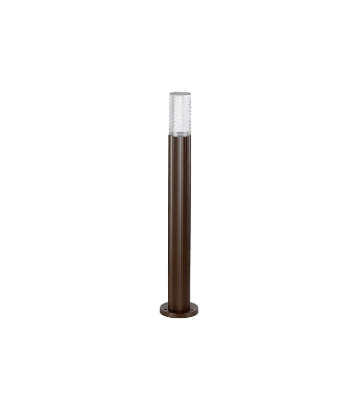 Springwater Ribbed Line 55cm Post Lamp Tall Diagonal Pattern Acrylic Shade 1 x GU10 IP54 Dark Brown/Clear/Frosted -4