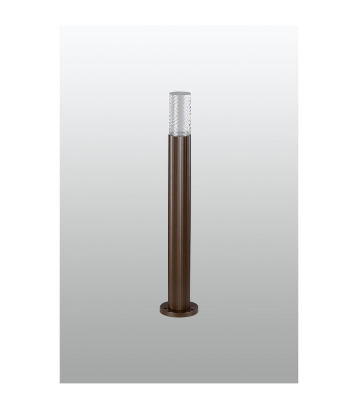 Springwater Ribbed Line 55cm Post Lamp Tall Diagonal Pattern Acrylic Shade 1 x GU10 IP54 Dark Brown/Clear/Frosted -5