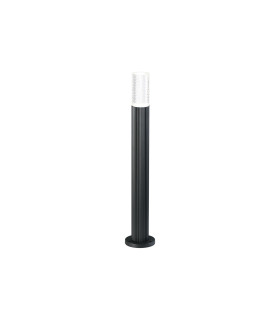 Springwater Ribbed Line 55cm Post Lamp Tall Diagonal Pattern Acrylic Shade 1 x GU10 IP54 Grey/Clear/Frosted -1