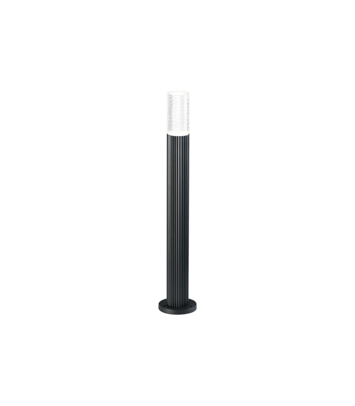 Springwater Ribbed Line 55cm Post Lamp Tall Diagonal Pattern Acrylic Shade 1 x GU10 IP54 Grey/Clear/Frosted -1