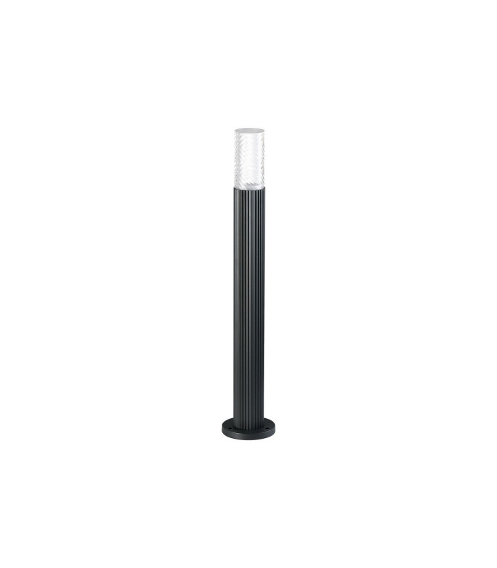 Springwater Ribbed Line 55cm Post Lamp Tall Diagonal Pattern Acrylic Shade 1 x GU10 IP54 Grey/Clear/Frosted -4
