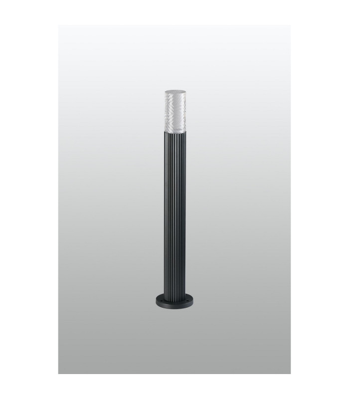 Springwater Ribbed Line 55cm Post Lamp Tall Diagonal Pattern Acrylic Shade 1 x GU10 IP54 Grey/Clear/Frosted -7