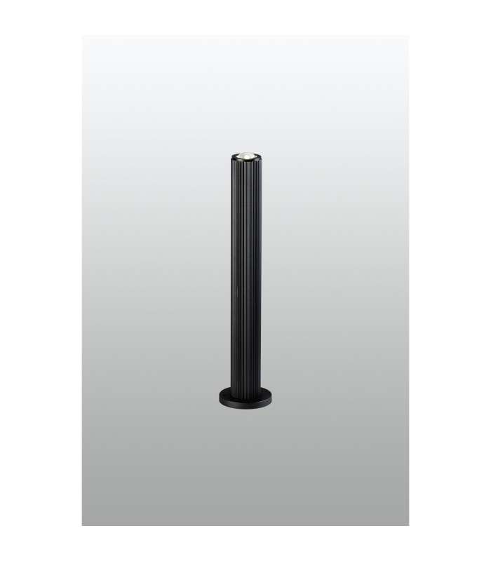 Springwater Ribbed Line 55cm Post Lamp Dome Acrylic Shade 1 x GU10 IP54 Black/Clear/Frosted -3