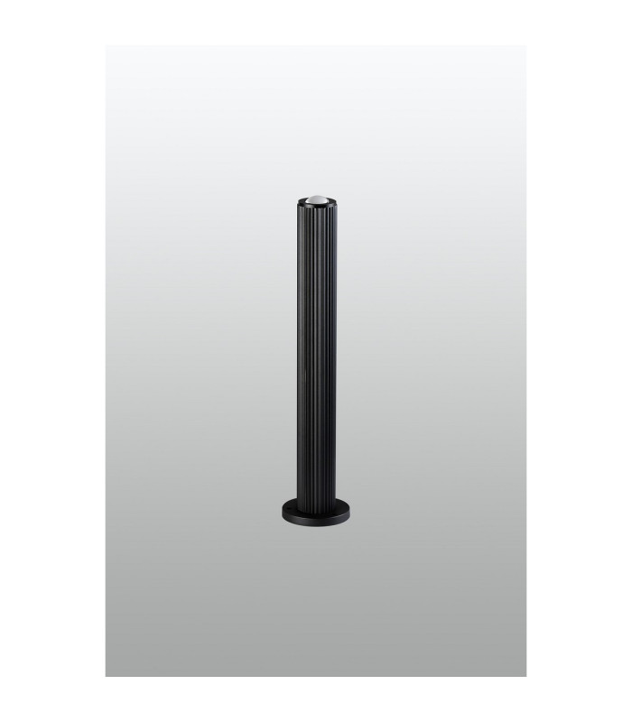Springwater Ribbed Line 55cm Post Lamp Dome Acrylic Shade 1 x GU10 IP54 Black/Clear/Frosted -7