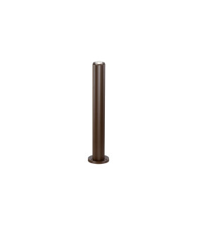 Springwater Ribbed Line 55cm Post Lamp Dome Acrylic Shade 1 x GU10 IP54 Dark Brown/Clear/Frosted -1