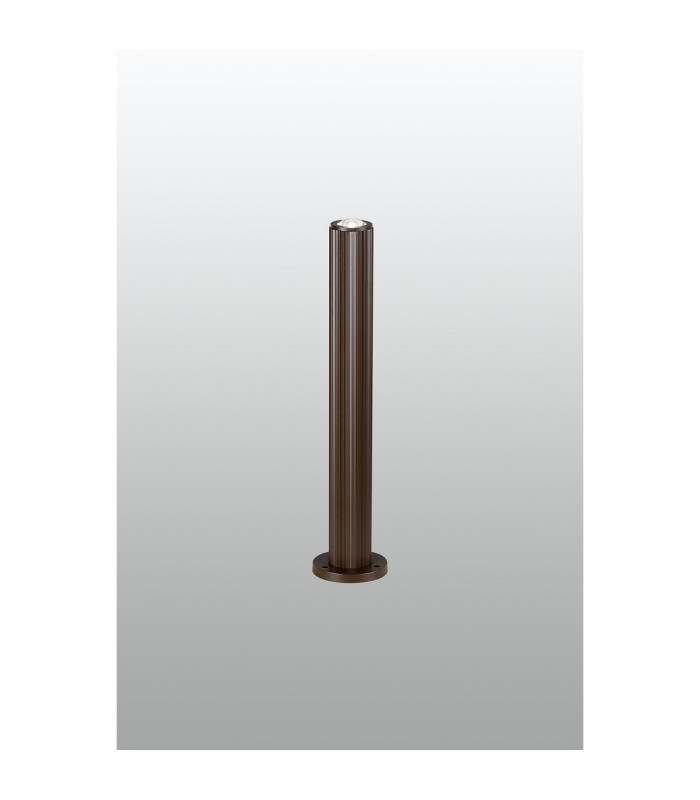 Springwater Ribbed Line 55cm Post Lamp Dome Acrylic Shade 1 x GU10 IP54 Dark Brown/Clear/Frosted -3