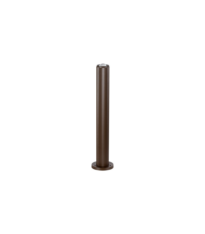 Springwater Ribbed Line 55cm Post Lamp Dome Acrylic Shade 1 x GU10 IP54 Dark Brown/Clear/Frosted -4