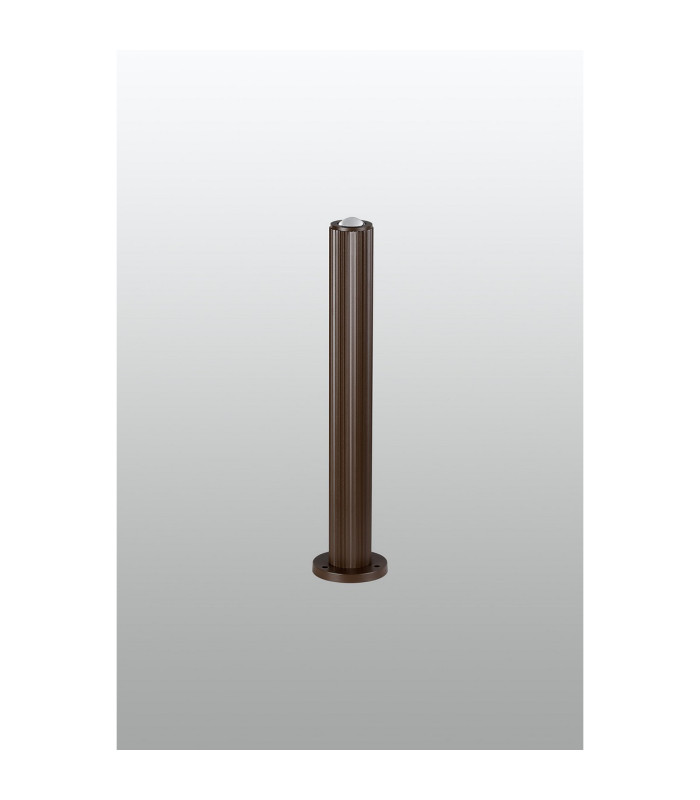 Springwater Ribbed Line 55cm Post Lamp Dome Acrylic Shade 1 x GU10 IP54 Dark Brown/Clear/Frosted -5