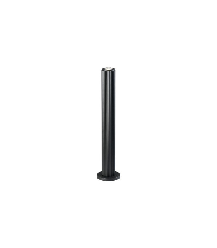 Springwater Ribbed Line 55cm Post Lamp Dome Acrylic Shade 1 x GU10 IP54 Grey/Clear/Frosted -1
