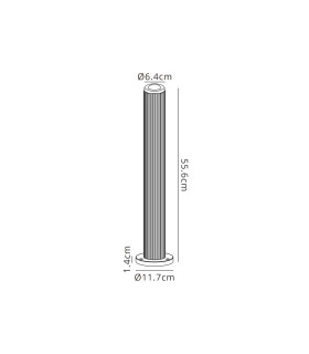 Springwater Ribbed Line 55cm Post Lamp Dome Acrylic Shade 1 x GU10 IP54 Grey/Clear/Frosted -2