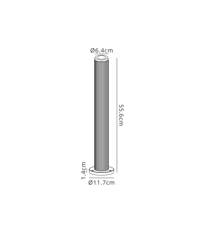 Springwater Ribbed Line 55cm Post Lamp Dome Acrylic Shade 1 x GU10 IP54 Grey/Clear/Frosted -2