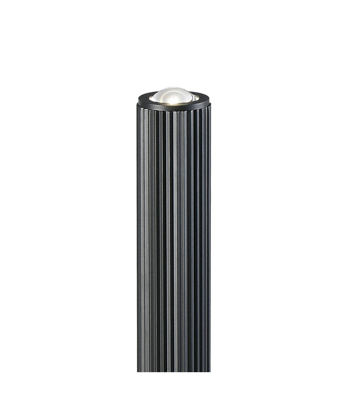 Springwater Ribbed Line 55cm Post Lamp Dome Acrylic Shade 1 x GU10 IP54 Grey/Clear/Frosted -6