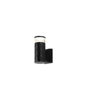 Springwater Diamond Pattern Wall Lamp X Pattern Acrylic Shade 1 x GU10 IP54 Black/Clear/Frosted -1