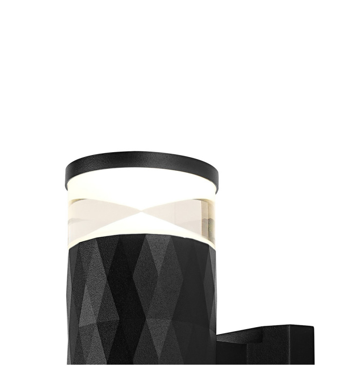 Springwater Diamond Pattern Wall Lamp X Pattern Acrylic Shade 1 x GU10 IP54 Black/Clear/Frosted -5