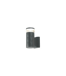 Springwater Diamond Pattern Wall Lamp X Pattern Acrylic Shade 1 x GU10 IP54 Grey/Clear/Frosted -1