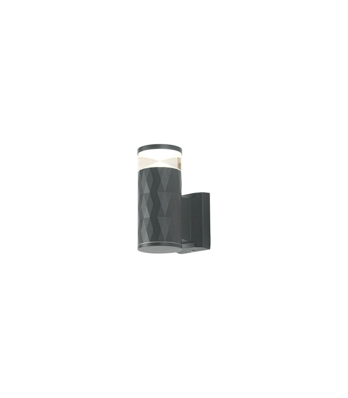 Springwater Diamond Pattern Wall Lamp X Pattern Acrylic Shade 1 x GU10 IP54 Grey/Clear/Frosted -1