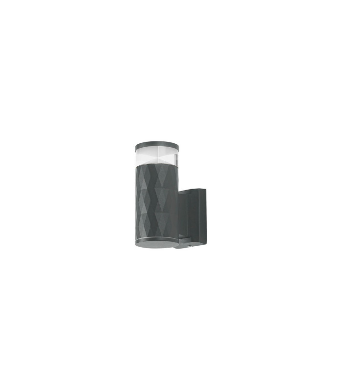 Springwater Diamond Pattern Wall Lamp X Pattern Acrylic Shade 1 x GU10 IP54 Grey/Clear/Frosted -4