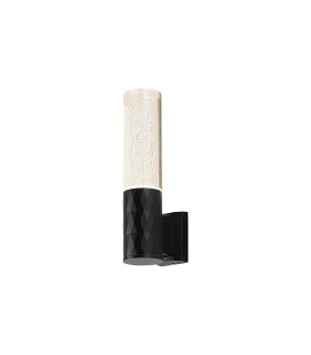Springwater II Diamond Pattern Wall Lamp Bubble Acrylic Shade 1 x GU10 IP54 Black/Clear -1