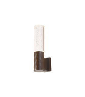 Springwater II Diamond Pattern Wall Lamp Bubble Acrylic Shade 1 x GU10 IP54 Dark Brown/Clear -1