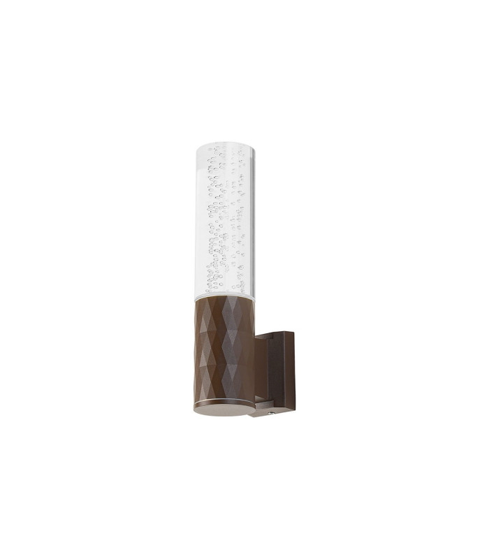 Springwater II Diamond Pattern Wall Lamp Bubble Acrylic Shade 1 x GU10 IP54 Dark Brown/Clear -4
