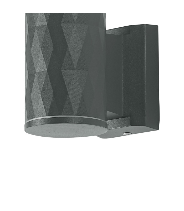 Springwater II Diamond Pattern Wall Lamp Bubble Acrylic Shade 1 x GU10 IP54 Grey/Clear -6