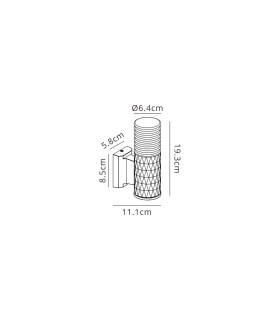 Springwater Diamond Pattern Wall Lamp Horizontal Line Acrylic Shade 1 x GU10 IP54 Black/Clear/Frosted -2