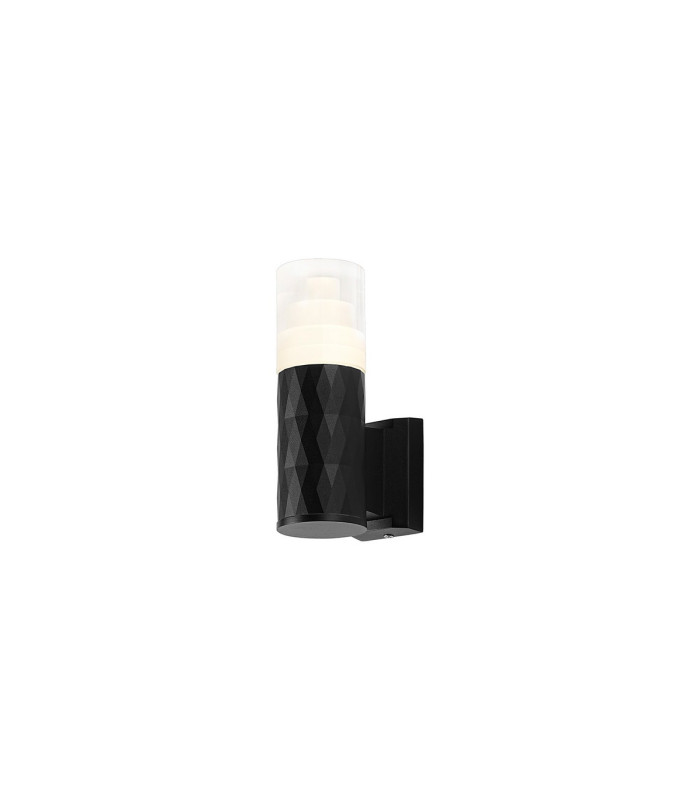 Springwater Diamond Pattern Wall Lamp Tier Pattern Acrylic Shade 1 x GU10 IP54 Black/Clear -1