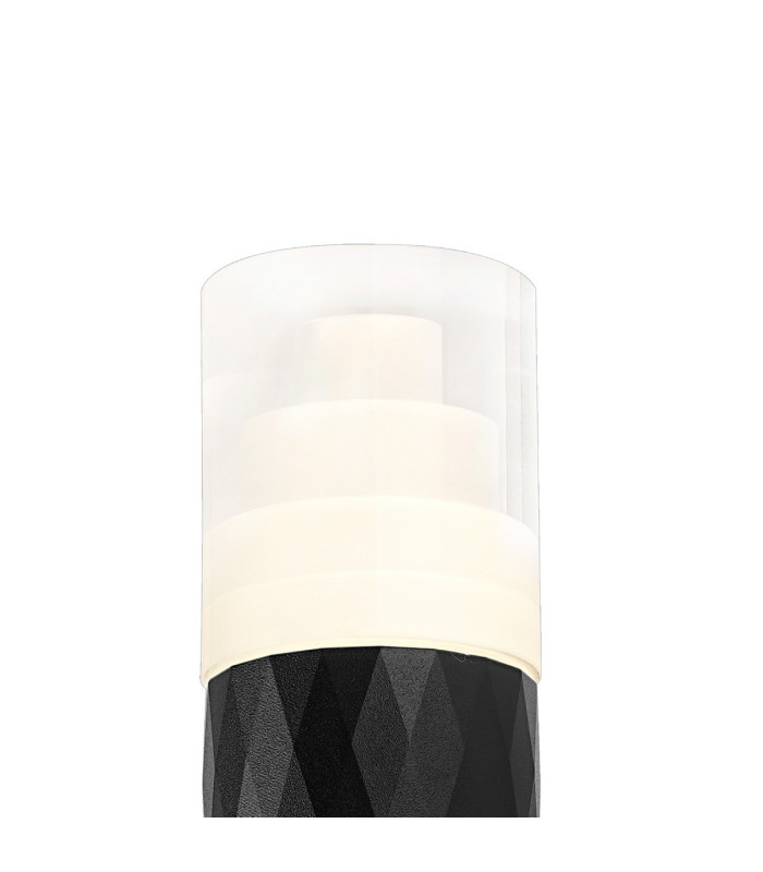 Springwater Diamond Pattern Wall Lamp Tier Pattern Acrylic Shade 1 x GU10 IP54 Black/Clear -5