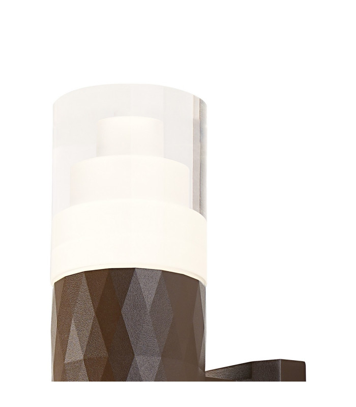 Springwater Diamond Pattern Wall Lamp Tier Pattern Acrylic Shade 1 x GU10 IP54 Dark Brown/Clear -6
