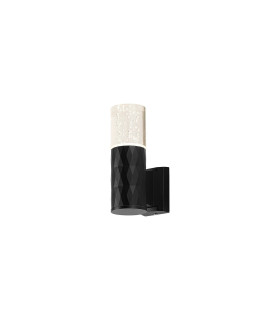 Springwater Diamond Pattern Wall Lamp Bubble Acrylic Shade 1 x GU10 IP54 Black/Clear -1