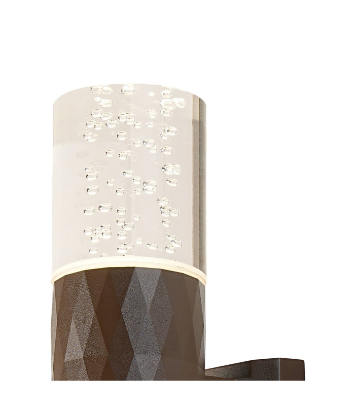 Springwater Diamond Pattern Wall Lamp Bubble Acrylic Shade 1 x GU10 IP54 Dark Brown/Clear -6