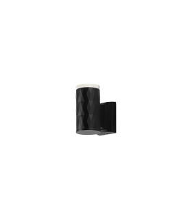 Springwater Diamond Pattern Wall Lamp Shallow Acrylic Shade 1 x GU10 IP54 Black/Clear/Frosted -1