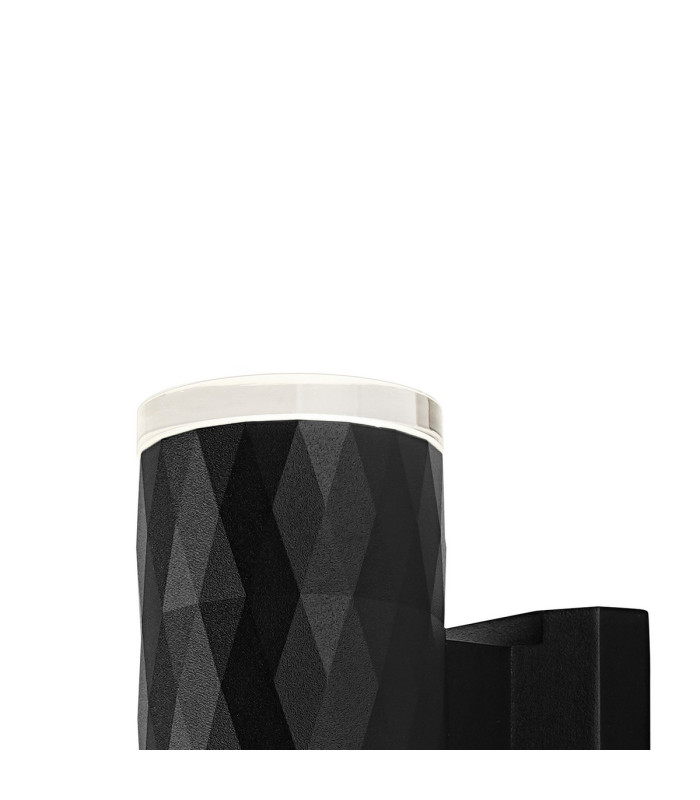 Springwater Diamond Pattern Wall Lamp Shallow Acrylic Shade 1 x GU10 IP54 Black/Clear/Frosted -5