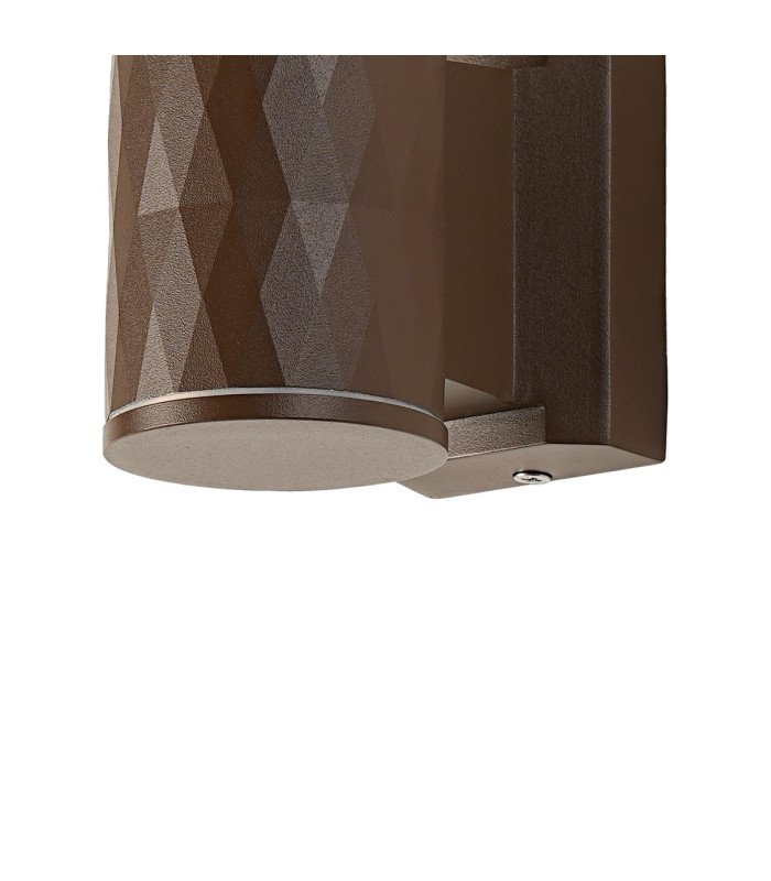 Springwater Diamond Pattern Wall Lamp Shallow Acrylic Shade 1 x GU10 IP54 Dark Brown/Clear/Frosted -6