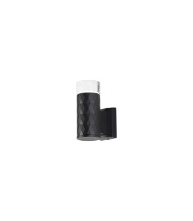 Springwater Diamond Pattern Wall Lamp Short Diagonal Pattern Acrylic Shade 1 x GU10 IP54 Black/Clear/Frosted -1