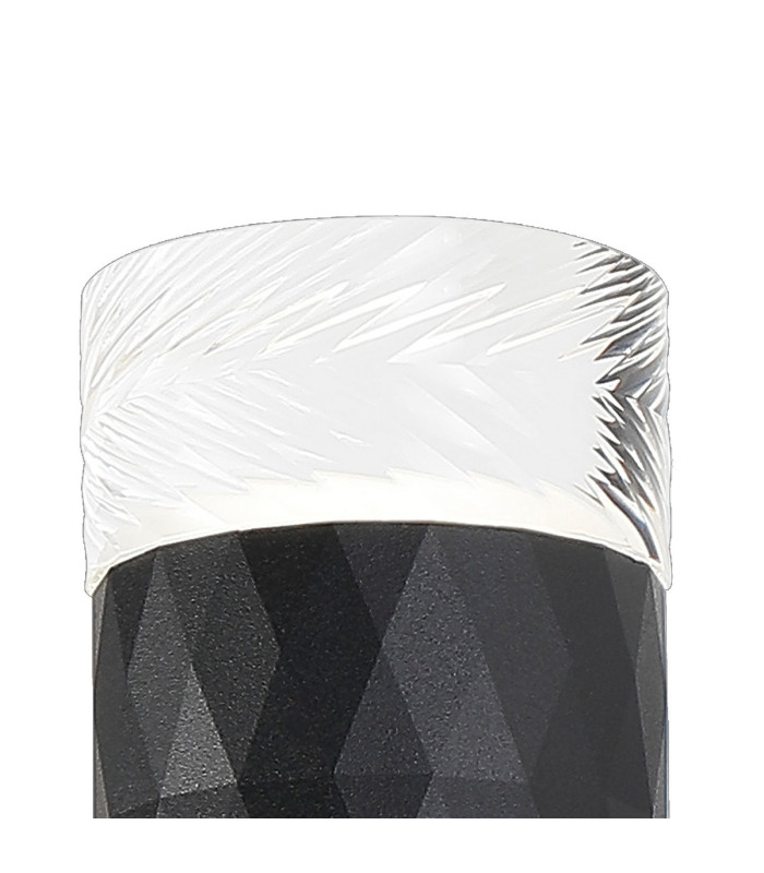 Springwater Diamond Pattern Wall Lamp Short Diagonal Pattern Acrylic Shade 1 x GU10 IP54 Black/Clear/Frosted -5