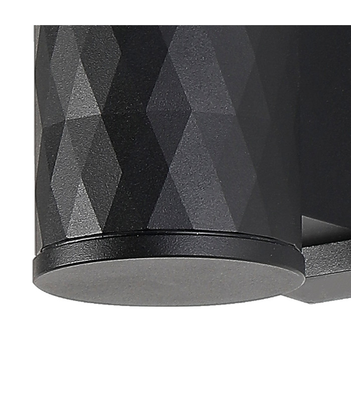 Springwater Diamond Pattern Wall Lamp Short Diagonal Pattern Acrylic Shade 1 x GU10 IP54 Black/Clear/Frosted -6