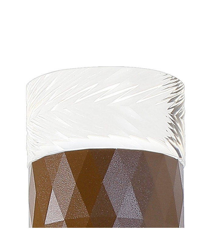Springwater Diamond Pattern Wall Lamp Short Diagonal Pattern Acrylic Shade 1 x GU10 IP54 Dark Brown/Clear/Frosted -5