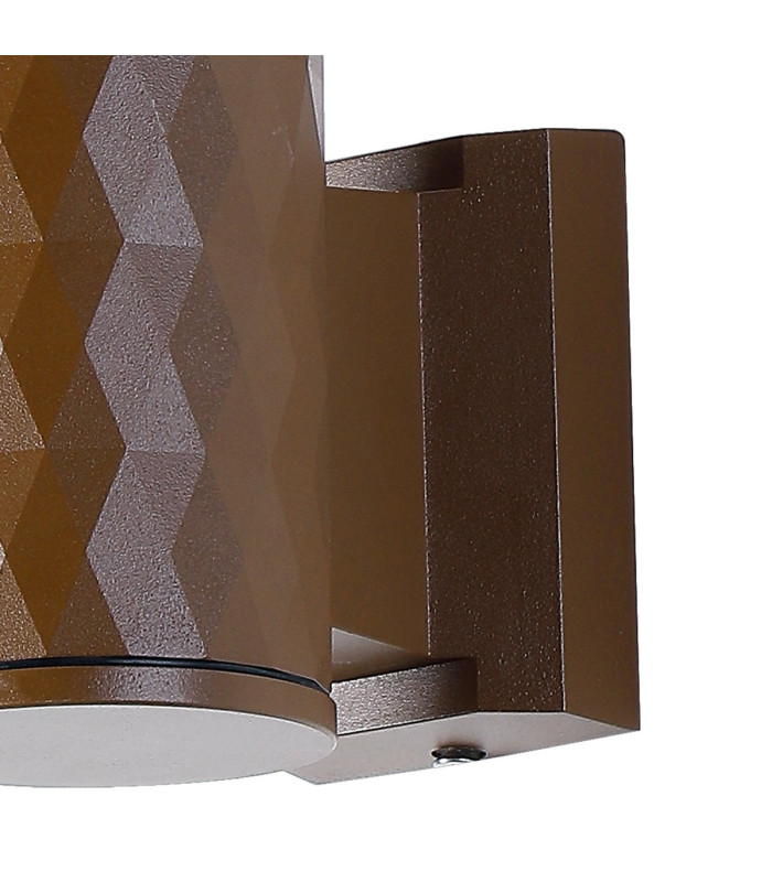 Springwater Diamond Pattern Wall Lamp Short Diagonal Pattern Acrylic Shade 1 x GU10 IP54 Dark Brown/Clear/Frosted -7