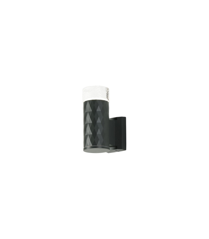 Springwater Diamond Pattern Wall Lamp Short Diagonal Pattern Acrylic Shade 1 x GU10 IP54 Grey/Clear/Frosted -1