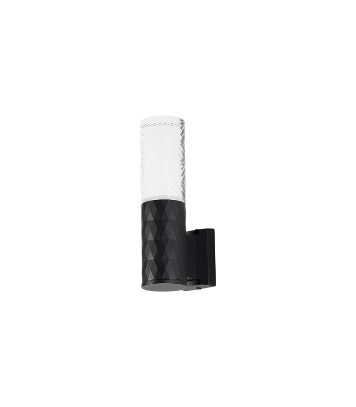 Springwater Diamond Pattern Wall Lamp Tall Diagonal Pattern Acrylic Shade 1 x GU10 IP54 Black/Clear/Frosted -4