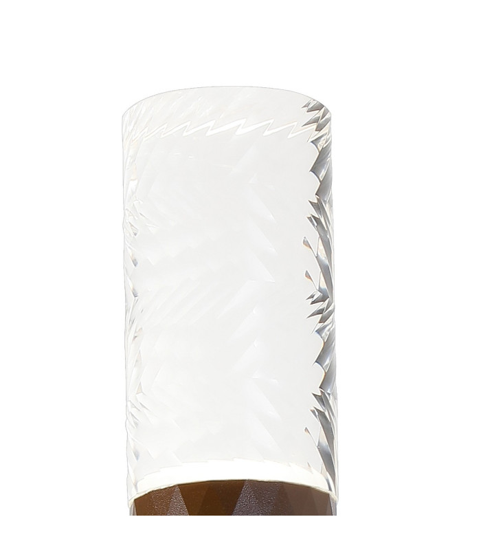 Springwater Diamond Pattern Wall Lamp Tall Diagonal Pattern Acrylic Shade 1 x GU10 IP54 Dark Brown/Clear/Frosted -5