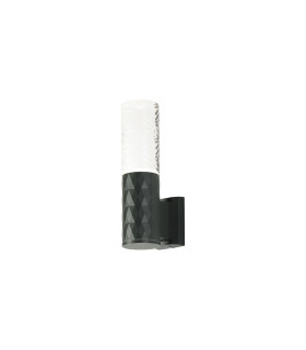 Springwater Diamond Pattern Wall Lamp Tall Diagonal Pattern Acrylic Shade 1 x GU10 IP54 Grey/Clear/Frosted -1