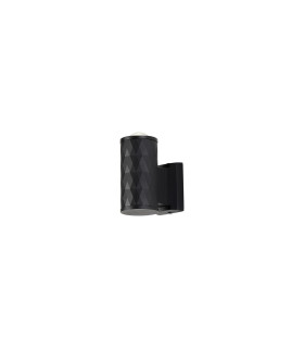 Springwater Diamond Pattern Wall Lamp Dome Acrylic Shade 1 x GU10 IP54 Black/Clear/Frosted -1