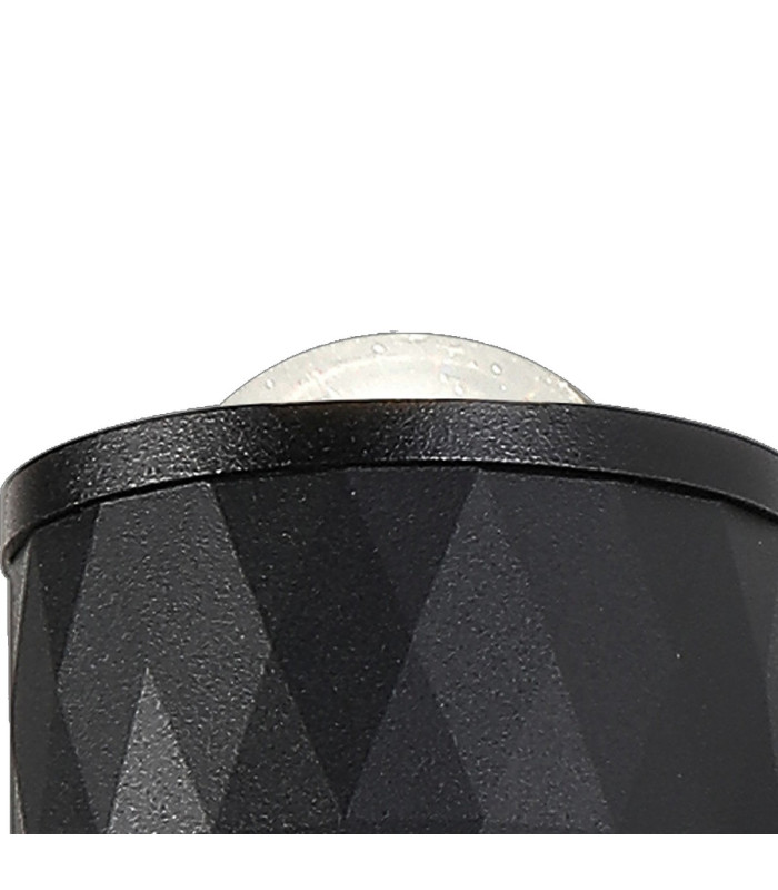 Springwater Diamond Pattern Wall Lamp Dome Acrylic Shade 1 x GU10 IP54 Black/Clear/Frosted -5